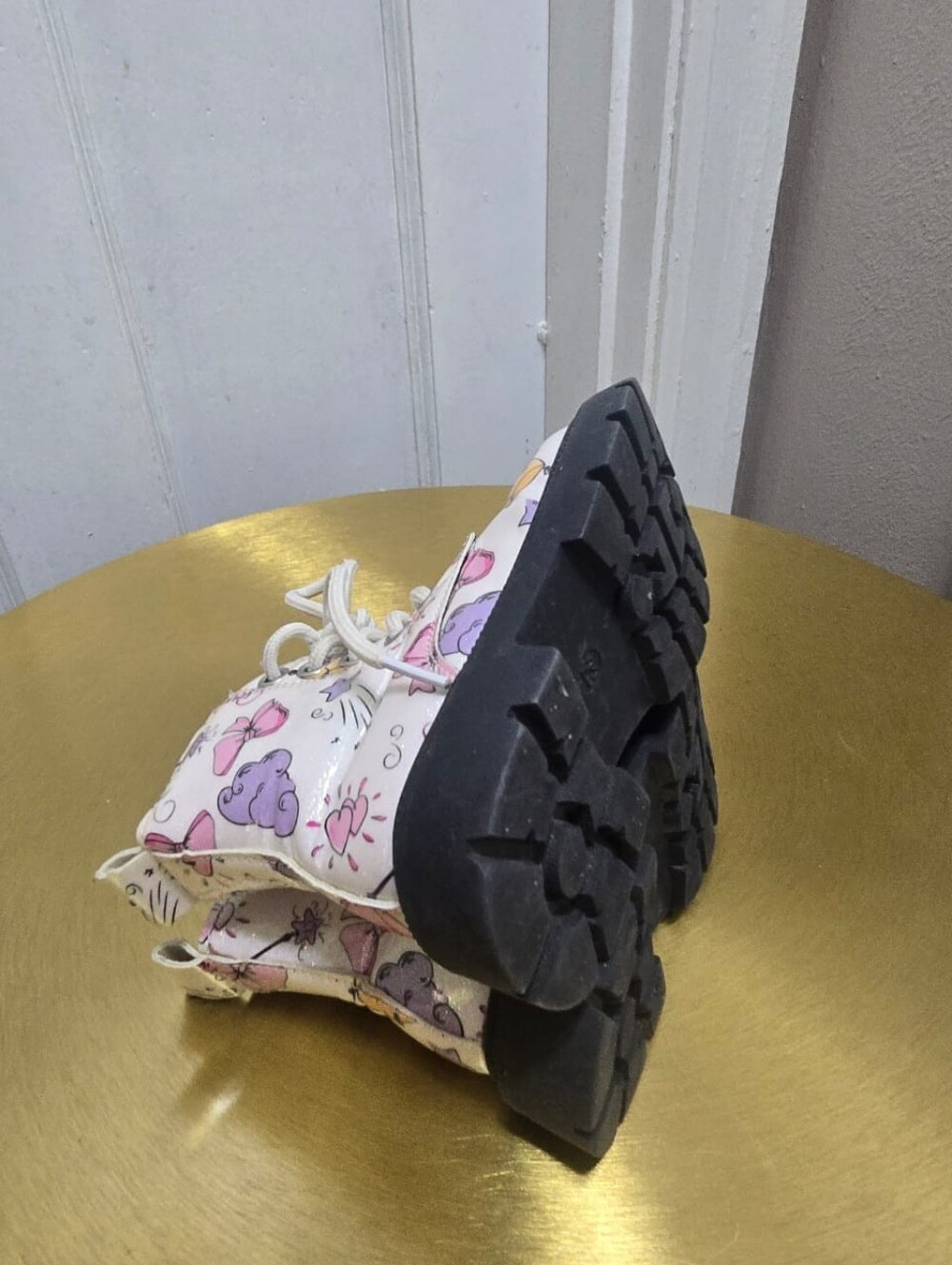 Sparkly ow Glitter Ankle Boots for Girl's - lace- up & Side Zip Size 23 - Picture 6 of 7